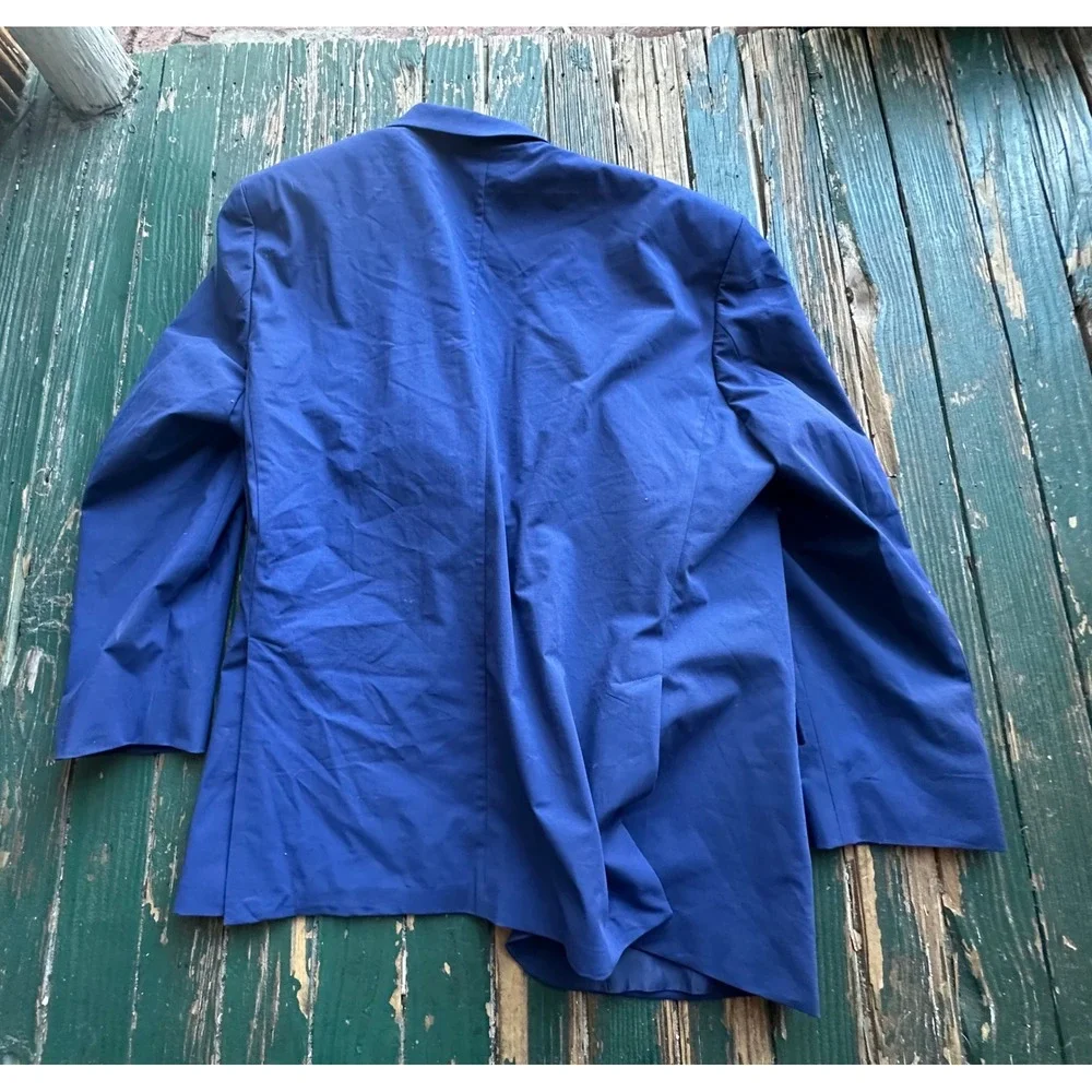 Joseph Abboud Mens Royal Blue 2-Piece Suit Jacket 52 Long Pants 47 Long Stretch